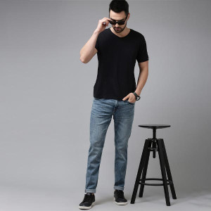 Men Blue Slim Fit Heavy Fade Stretchable Jeans